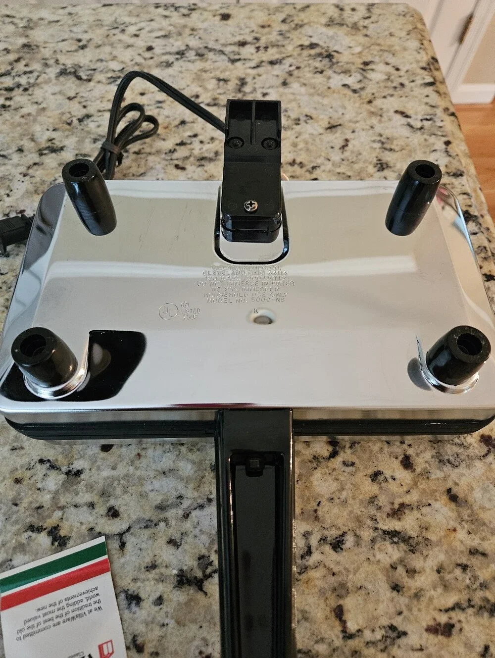 Villaware Prima Pizzelle Baker Italian Maker 5000 NS Electric Waffle Ins.Bk/Tags